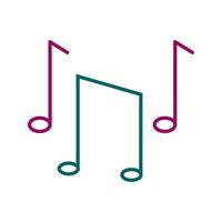 Unique Musical Notes Vector Line Icon