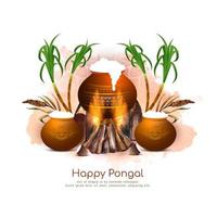 Happy Pongal south Indian religious festival greeting background
