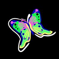 colorful butterflie on the black background. Vector. vector