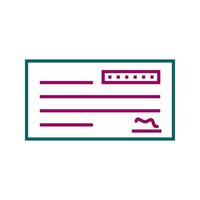 Beautiful Cheque Vector line icon