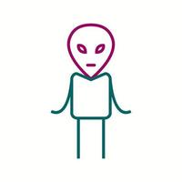 Unique Alien II Vector Line Icon