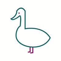 Unique Duck Vector Line Icon