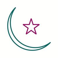 Unique New Moon Vector Line Icon