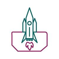 Unique Space Shuttle II Vector Line Icon