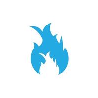 eps10 blue vector fire flame abstract solid art icon or logo isolated on white background. burning flame symbol in a simple flat trendy modern style for your website design, and mobile application