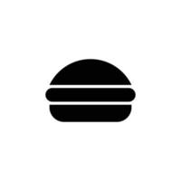 eps10 vector negro hamburguesa de pollo hamburguesa icono de arte sólido abstracto o logotipo aislado en fondo negro. símbolo de comida rápida en un estilo moderno y sencillo para el diseño de su sitio web y aplicación móvil