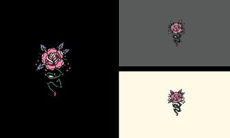 pink flowers rose vector illustration design
