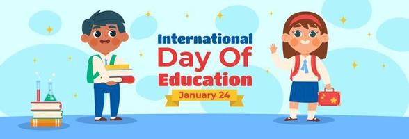 international day education 2023 banner template vector flat design