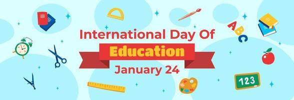 international day education 2023 banner template vector flat design