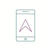 Navigation in mobile line icon vector