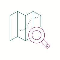 Beautiful Search on map vector line icon
