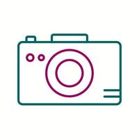 Unique Photograph On Camera Vector Line Icon