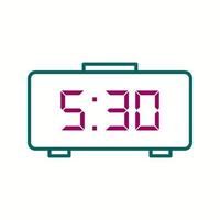 Unique Digital Clock Line Vector Icon