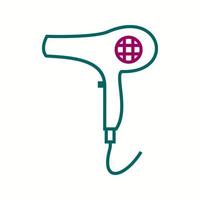 Unique Blow Dryer Line Vector Icon