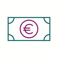 hermoso icono de línea de vector de euro