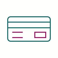 Beautiful ATM card Vector line icon
