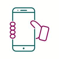 Beautiful Holding Phone Line Vector Icon
