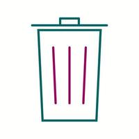 Beautiful Dustbin Line Vector Icon