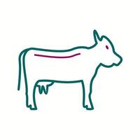 Beautiful Cow Line Vector Icon