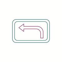 Beautiful Left Turn line icon vector