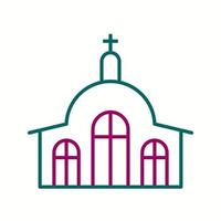 hermoso icono de línea de vector de iglesia