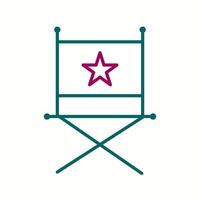 Beautiful Director Chair Line Vector Icon