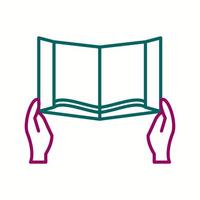 Beautiful Reading Book  Line Vector Icon