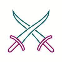 Beautiful Arabian Swords Line Vector Icon