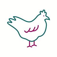 Beautiful Chicken Line Vector Icon