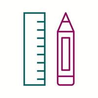 Beautiful Pencil And Ruler Line Vector Icon