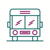 Beautiful School Bus Line Vector Icon