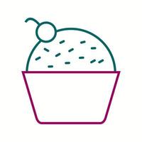 Beautiful Cup Cake Line Vector Icon
