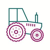 hermoso icono de vector de línea de tractor