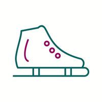 icono de vector de línea de zapato de patinaje hermoso