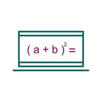 hermoso icono de vector de línea de fórmula en línea