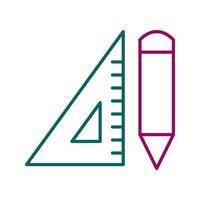 Beautiful Pencil and Set Square Line Vector Icon