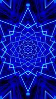 Vj Loop Blue Neon kaleidoscope Vertical looped video