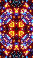 Animated wave moving structure of blue cubes with glare and radiance. Vertical looped Kaleidoscope video