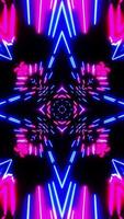 Red blue neon background with glowing gradient arrows, showing forward direction. Vertical looped Kaleidoscope video