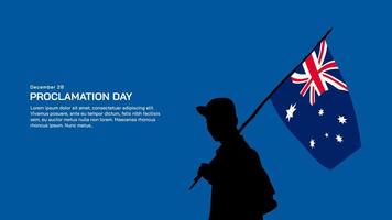 diseño de fondo del día de la proclamación. antecedentes del día de la proclamación de australia. diseño de fondo de la bandera australiana. vector