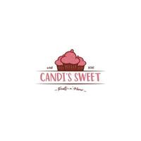 Sweet Shop logo template design vector. Simple cupcake logo. vector