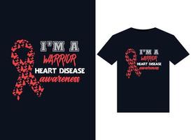 I'm A Warrior Heart Disease Awareness illustrations for print-ready T-Shirts design vector