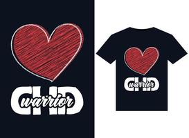 CHD Warrior illustrations for print-ready T-Shirts design vector