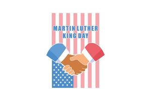 Martin Luther King Day, handshake in honor, flat vector modern illustration