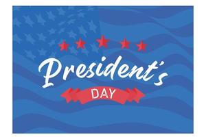 Happy Presidents Day text lettering for Presidents day in USA, flat vector modern illustration