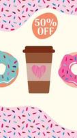 Banners for bakery donut shop and cafe.  The format is suitable for social media stories. vector