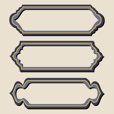 ARABIC FRAME TEMPLATES BACKGROUND SET. ISLAMIC BADGES DESIGN SET