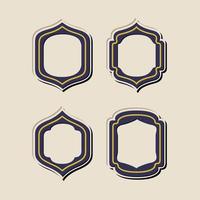 LUXURY ISLAMIC FRAME TEMPLATES BACKGROUND SET. LUXURY VINTAGE BADGE BADGES DESIGN SET vector