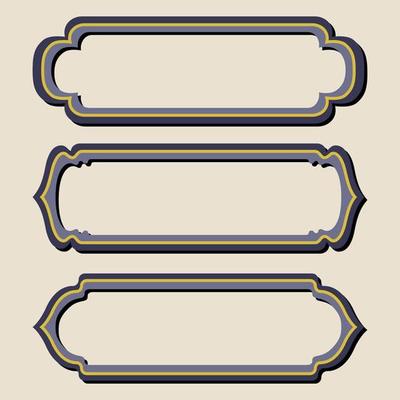 ARABIC FRAME TEMPLATES BACKGROUND SET. ISLAMIC BADGES DESIGN SET