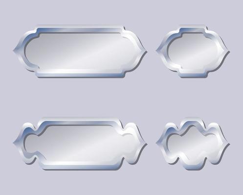 ARABIC FRAME TEMPLATES BACKGROUND SET. ISLAMIC BADGES DESIGN SET